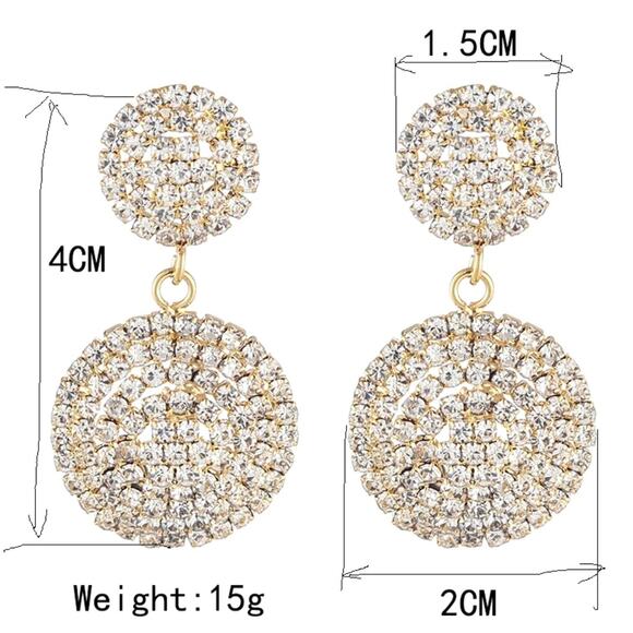 Earrings Clear Rhinestone Silver Drop Dangle  Pierced Jewelry S26 - Picture 4 of 4